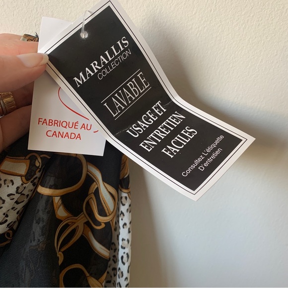 Black and Gold Chain Pattern Beach Cover Up Sz M-L - Picture 8 of 10